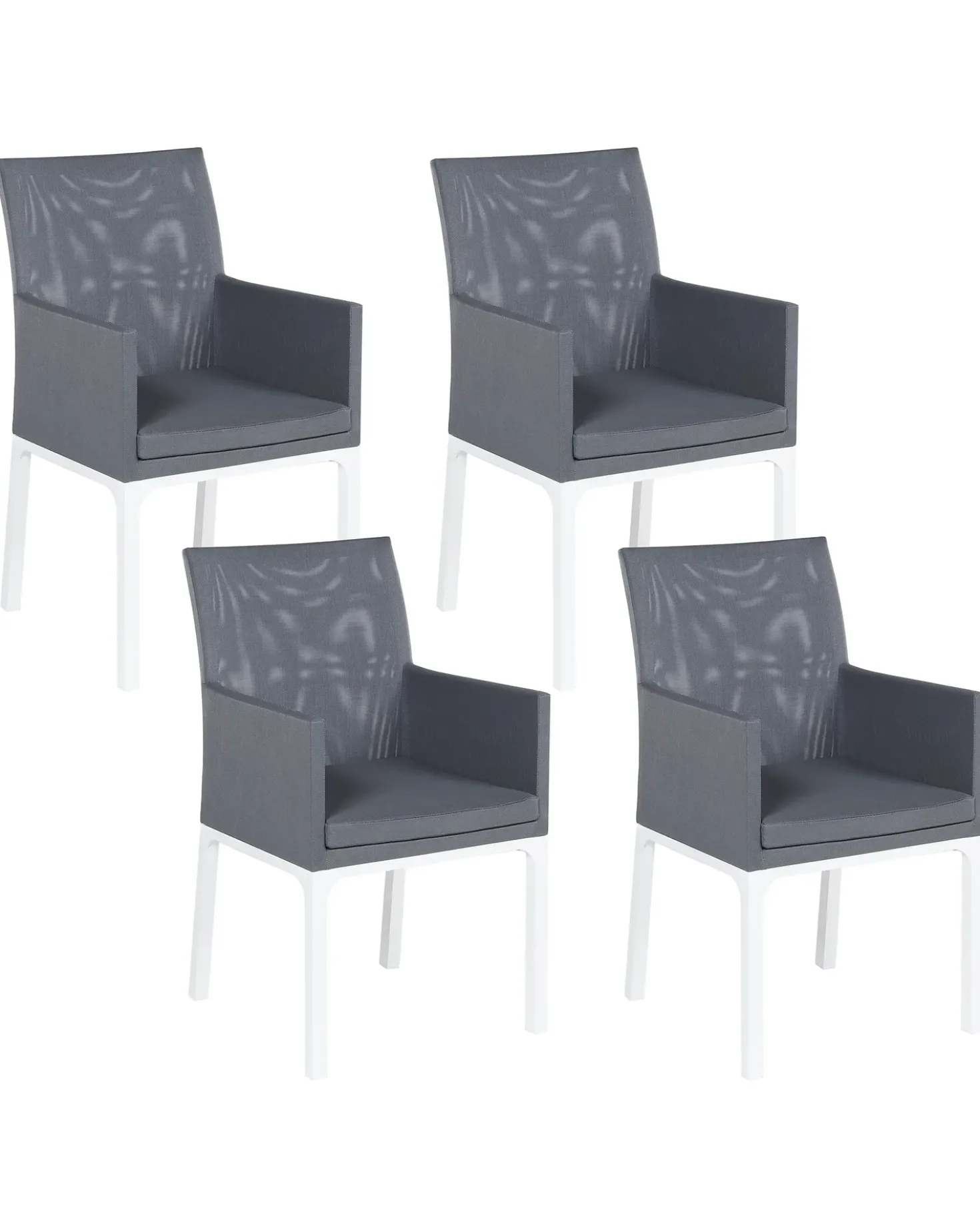 Set di 4 sedie da giardino BACOLI Tessuto Grigio scuro