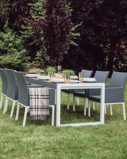 Set di 4 sedie da giardino BACOLI Tessuto Grigio scuro