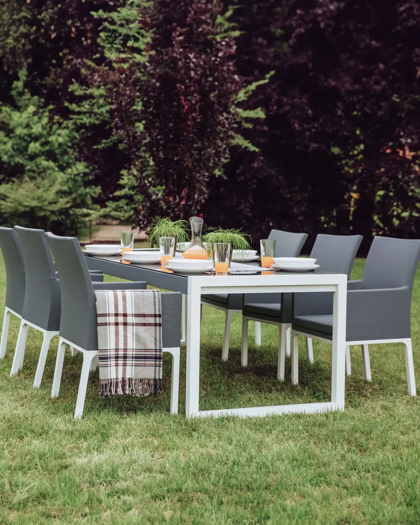Set di 4 sedie da giardino BACOLI Tessuto Grigio scuro