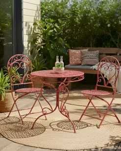 Set di 2 sedie da giardino ALBINIA Metallo Bordeaux
