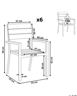 Set di 6 sedie da giardino COMO Beige