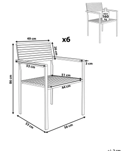 Set di 6 sedie da giardino VIAREGGIO Legno di teak Marrone