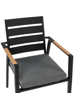Set di 6 sedie da giardino con cuscini TAVIANO Metallo Nero