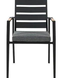 Set di 6 sedie da giardino con cuscini TAVIANO Metallo Nero