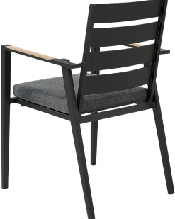 Set di 6 sedie da giardino con cuscini TAVIANO Metallo Nero