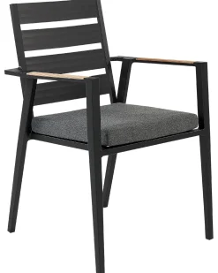 Set di 6 sedie da giardino con cuscini TAVIANO Metallo Nero