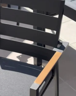 Set di 6 sedie da giardino con cuscini TAVIANO Metallo Nero