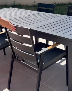 Set di 6 sedie da giardino con cuscini TAVIANO Metallo Nero