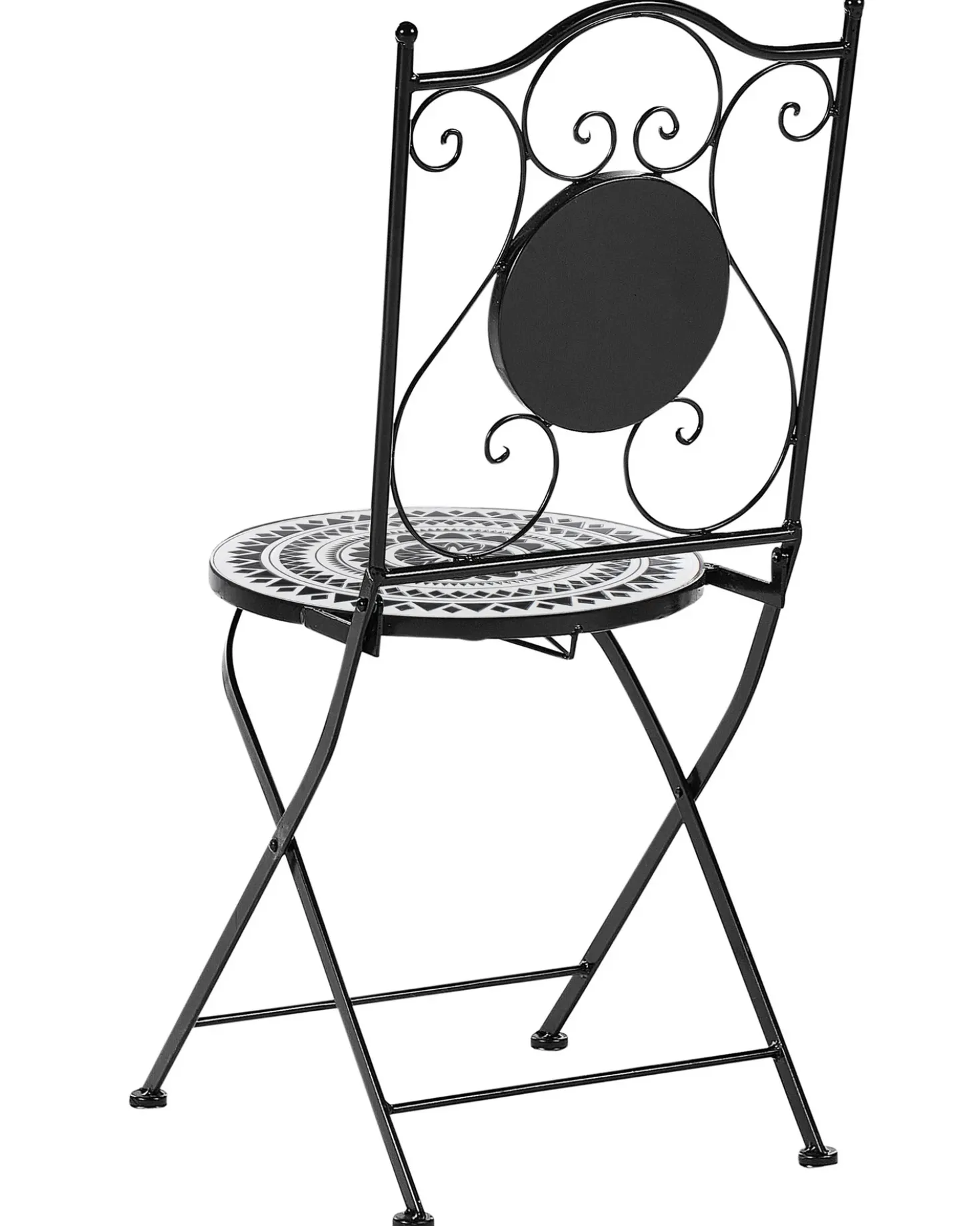 Set di 2 sedie da giardino COMISO Pieghevole Metallo Nero/Bianco