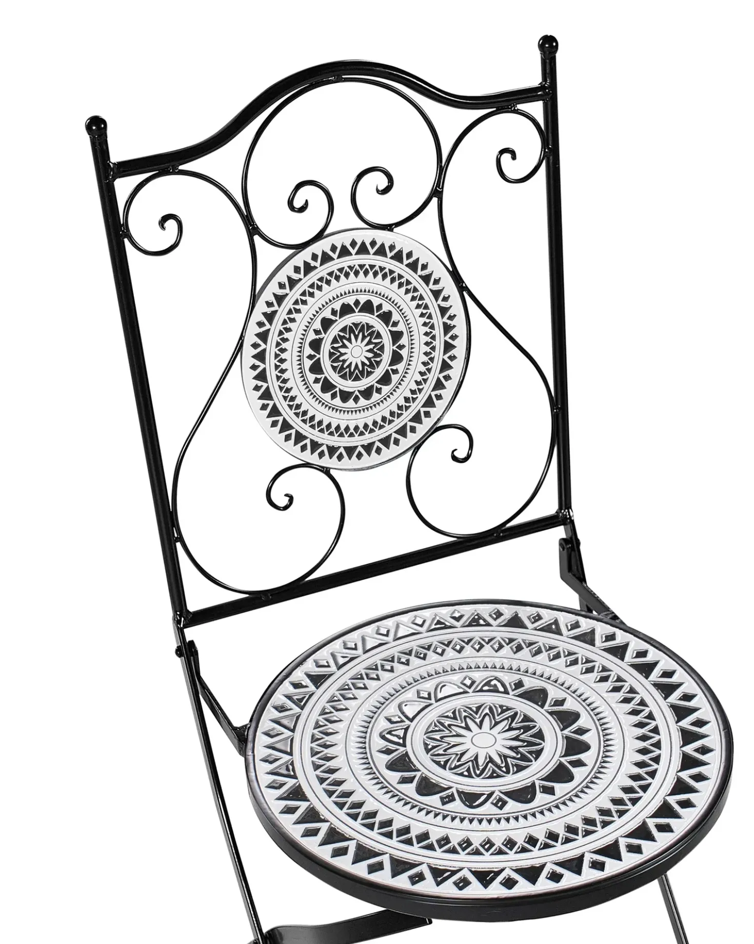 Set di 2 sedie da giardino COMISO Pieghevole Metallo Nero/Bianco