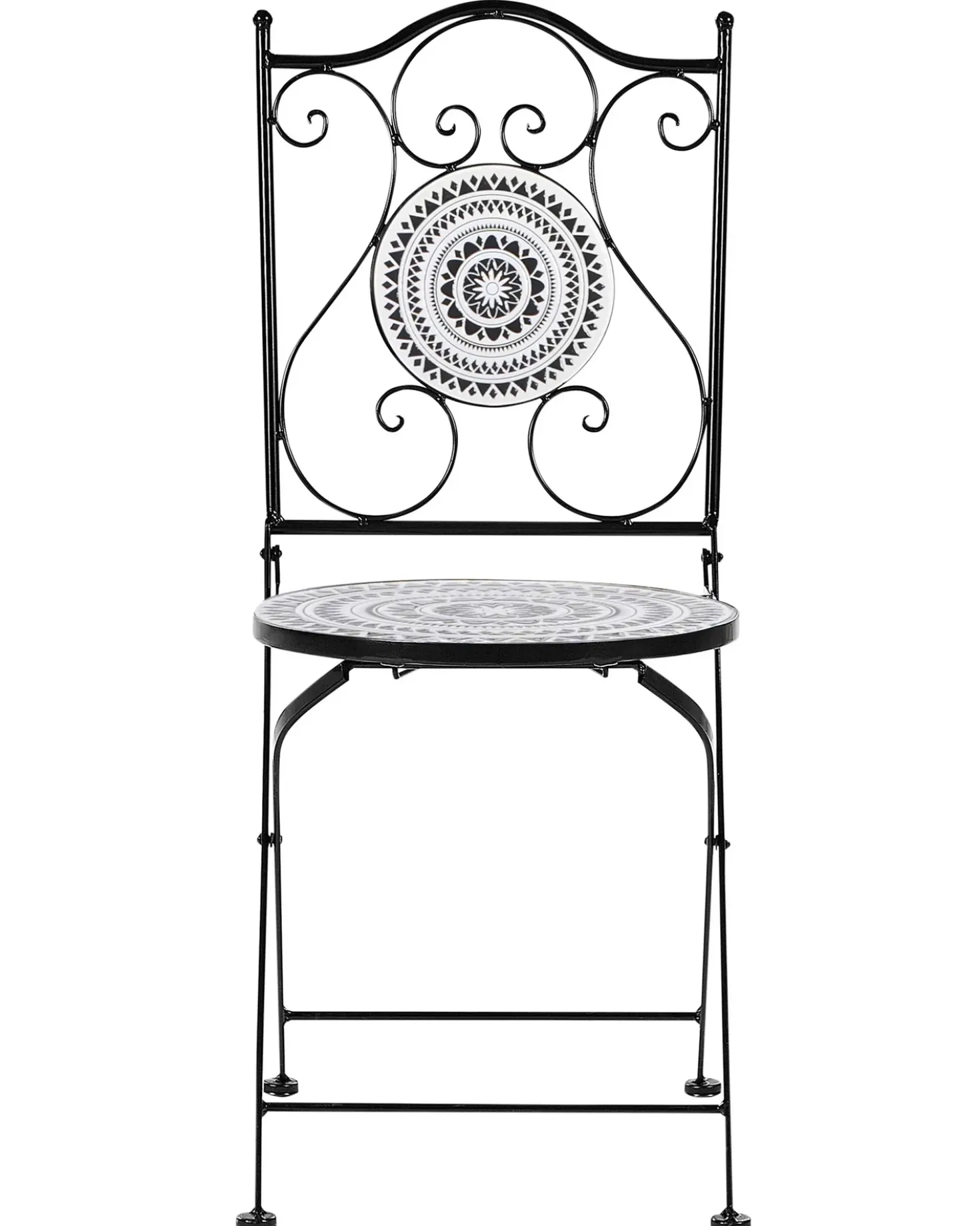 Set di 2 sedie da giardino COMISO Pieghevole Metallo Nero/Bianco