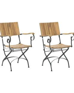 Set di 2 sedie da giardino LASCARI Legno d'acacia Marrone chiaro