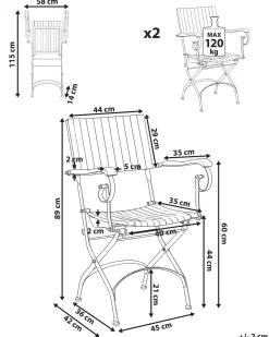 Set di 2 sedie da giardino LASCARI Legno d'acacia Marrone chiaro