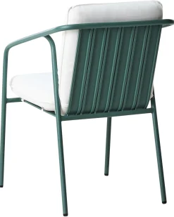 Set di 4 sedie da giardino con cuscini ASCIANO Metallo Verde