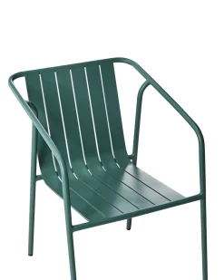 Set di 4 sedie da giardino con cuscini ASCIANO Metallo Verde