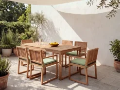 Set di 2 sedie da giardino con cuscini SASSARI PREMIUM Legno di acacia certificato Verde chiaro