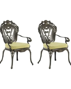 Set di 2 sedie da giardino con cuscini SAPRI Metallo Marrone scuro