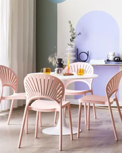 Set di 4 sedie da giardino OSTIA Rosa pastello