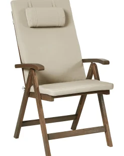 Set di 2 sedie da giardino con cuscini AMANTEA PREMIUM Legno d'acacia Tortora