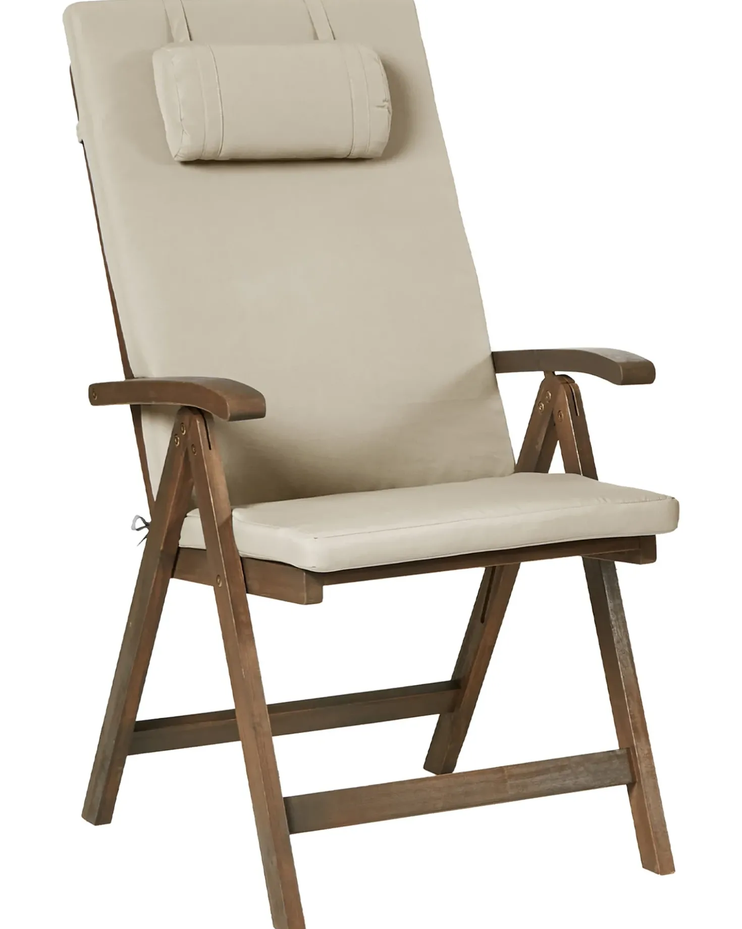 Set di 2 sedie da giardino con cuscini AMANTEA PREMIUM Legno d'acacia Tortora