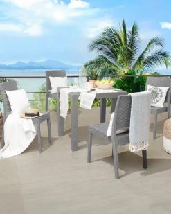 Set di 4 sedie da giardino FOSSANO Materiale sintetico Grigio chiaro