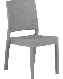 Set di 4 sedie da giardino FOSSANO Materiale sintetico Grigio chiaro