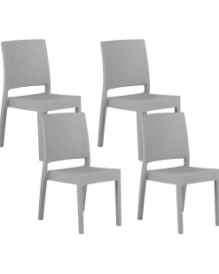 Set di 4 sedie da giardino FOSSANO Materiale sintetico Grigio chiaro