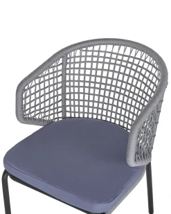 Set di 2 sedie da giardino con cuscini PALMI Metallo Grigio