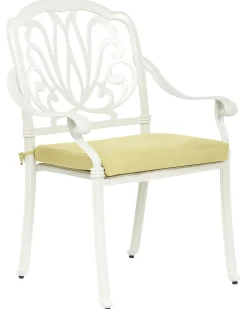 Set di 4 sedie da giardino con cuscini ANCONA Metallo Bianco sporco