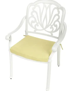 Set di 4 sedie da giardino con cuscini ANCONA Metallo Bianco sporco