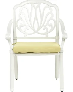 Set di 4 sedie da giardino con cuscini ANCONA Metallo Bianco sporco
