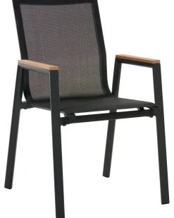 Set di 4 sedie da giardino TIANO Metallo Nero