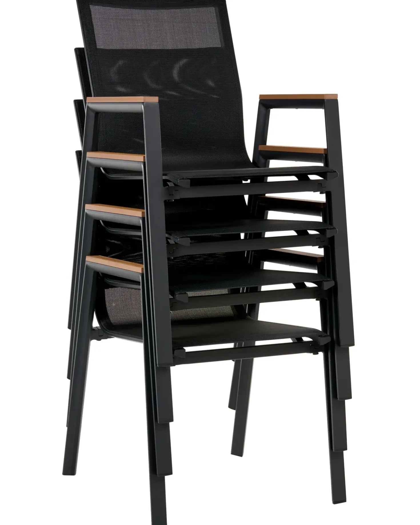 Set di 4 sedie da giardino TIANO Metallo Nero