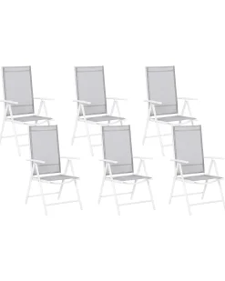 Set di 6 sedie da giardino CATANIA Metallo Grigio