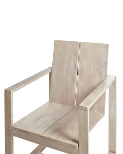 Set di 2 sedie da giardino con cuscini AZZANELLO Legno d'acacia Bianco sporco