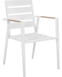 Set di 4 sedie da giardino con cuscini TAVIANO Metallo Grigio