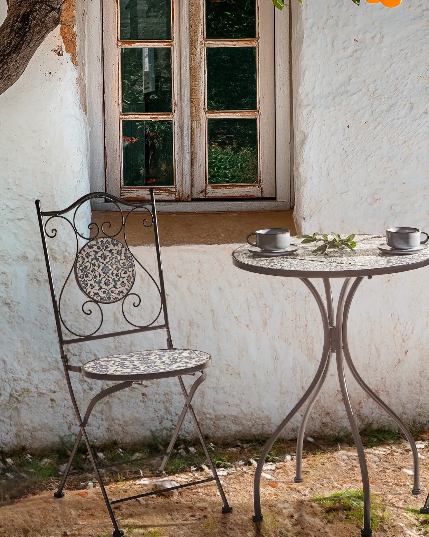 Set di 2 sedie da giardino CHAPECO Pieghevole Metallo Nero