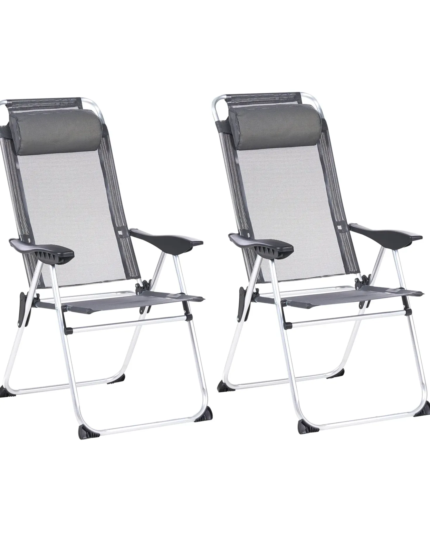 Set di 2 sedie da giardino ASINE Pieghevole Metallo Grigio