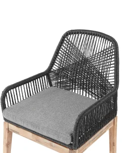 Set di 2 sedie da giardino con cuscini OLBIA Materiale sintetico Nero