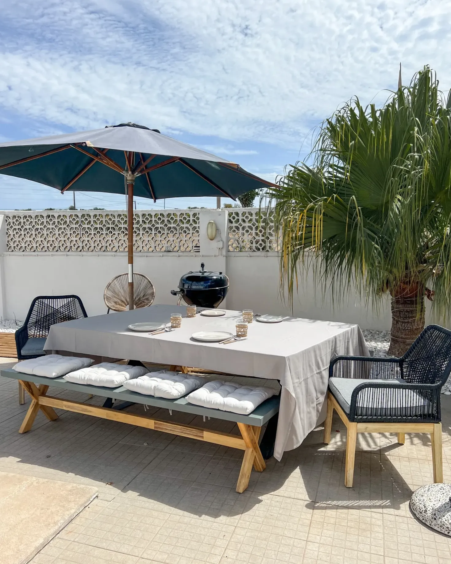 Set di 2 sedie da giardino con cuscini OLBIA Materiale sintetico Nero