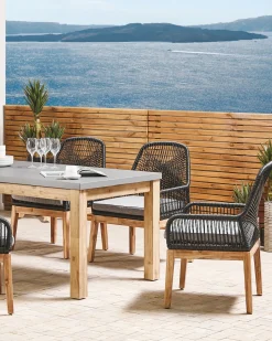 Set di 2 sedie da giardino con cuscini OLBIA Materiale sintetico Nero