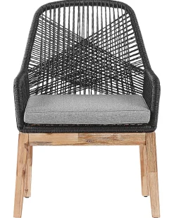 Set di 2 sedie da giardino con cuscini OLBIA Materiale sintetico Nero