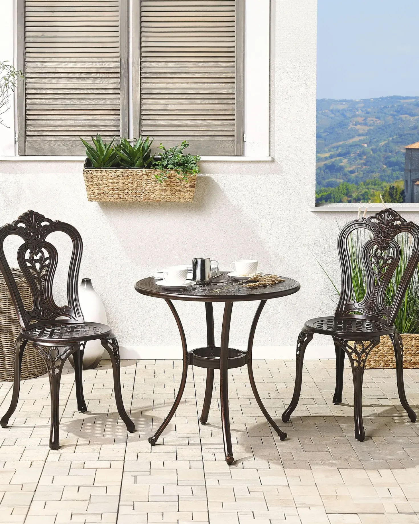 Set di 2 sedie da giardino BOVINO Metallo Marrone scuro