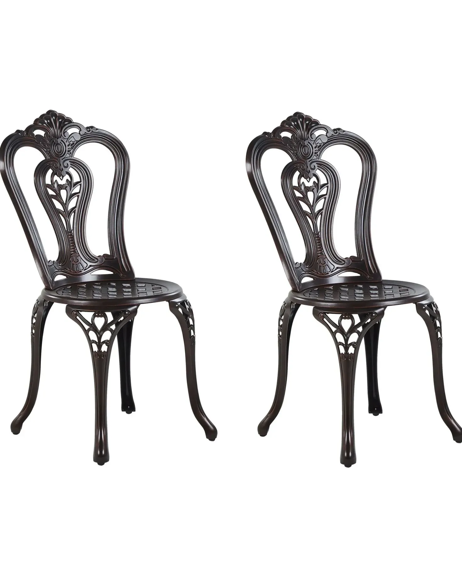 Set di 2 sedie da giardino BOVINO Metallo Marrone scuro