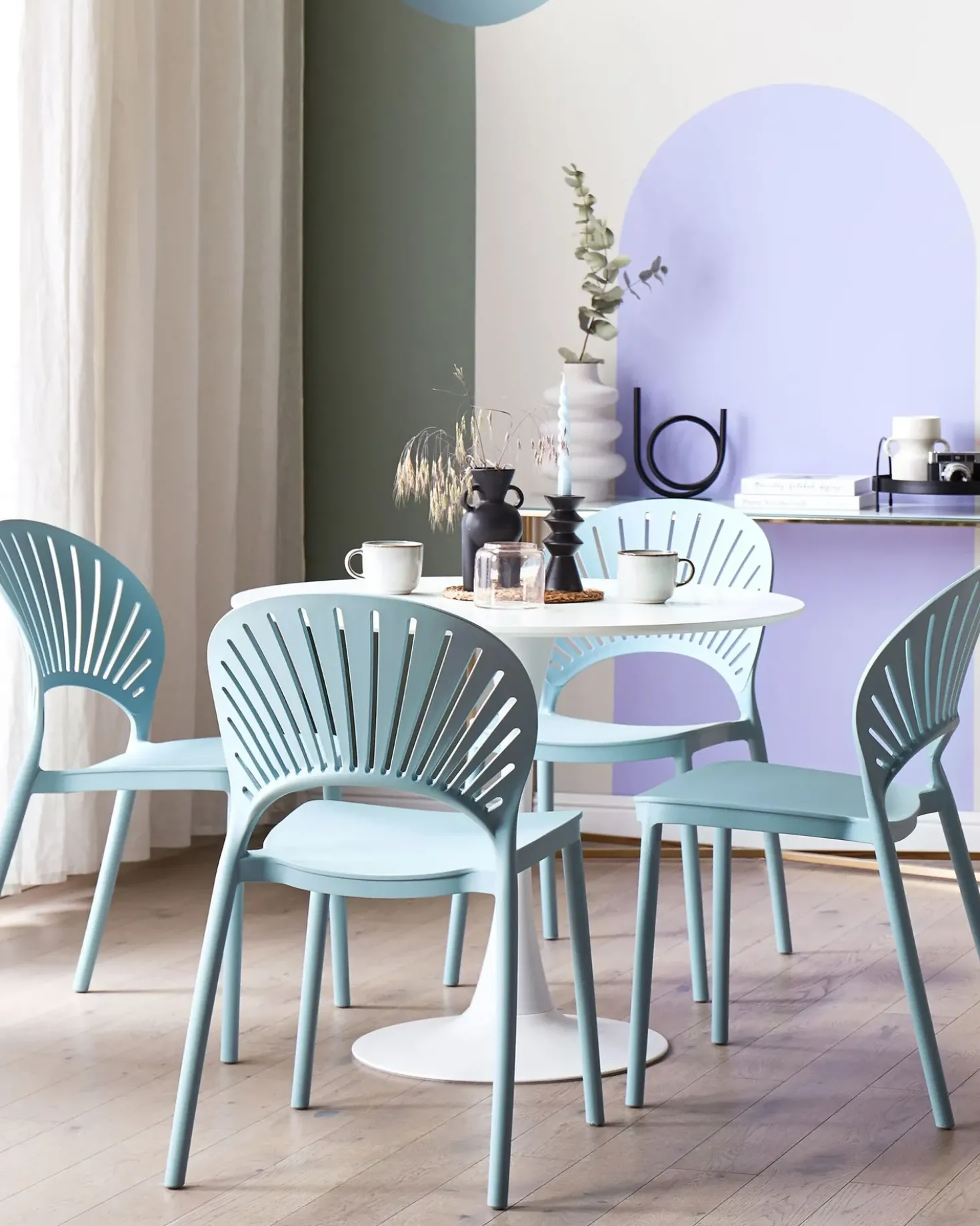 Set di 4 sedie da giardino OSTIA Azzurro