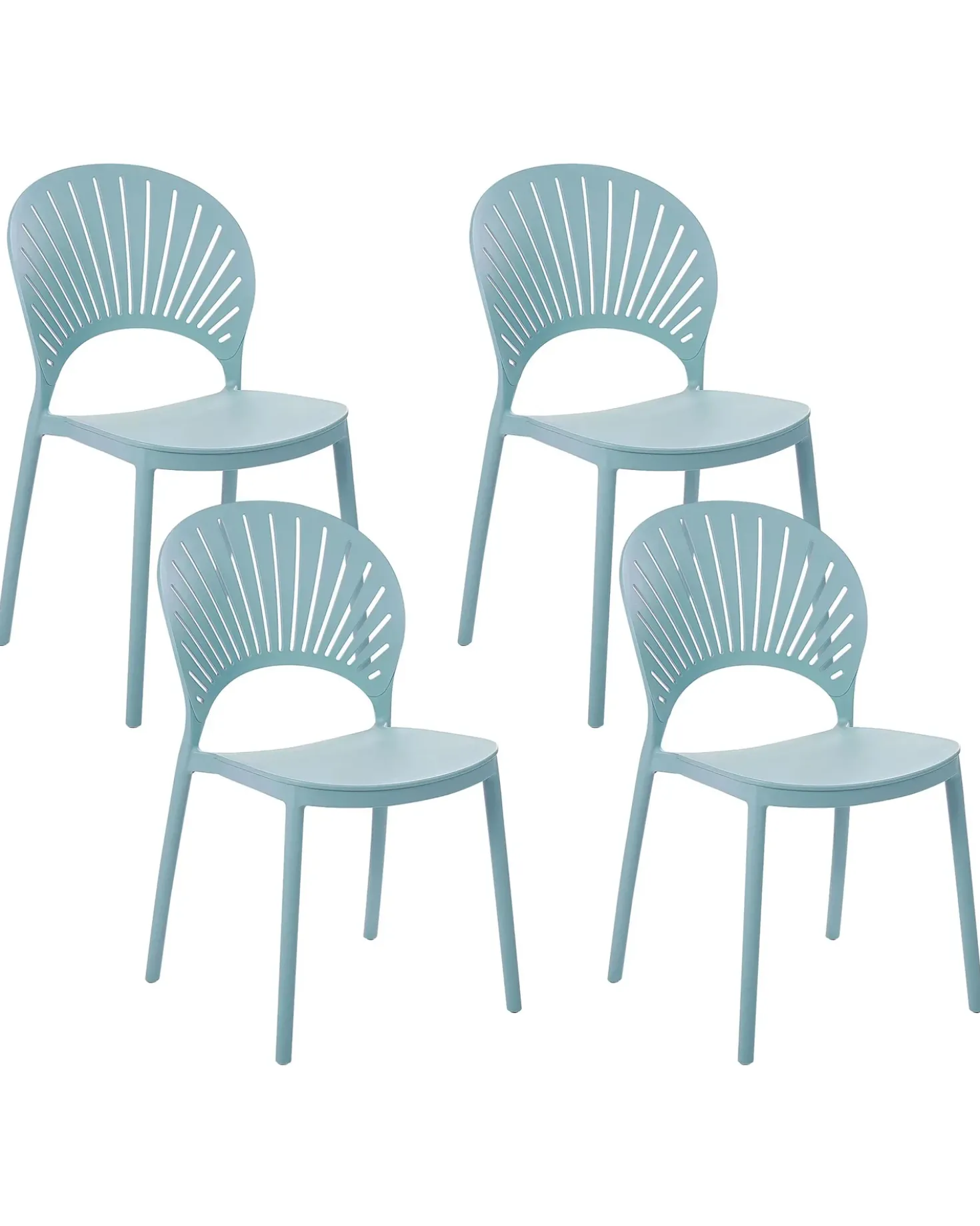 Set di 4 sedie da giardino OSTIA Azzurro