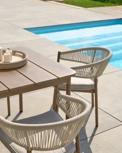 Set di 6 sedie da giardino con cuscini FLAVIA Metallo Bianco