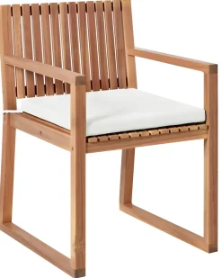 Set di 8 sedie da giardino con cuscini SASSARI II PREMIUM Legno di acacia certificato Bianco sporco