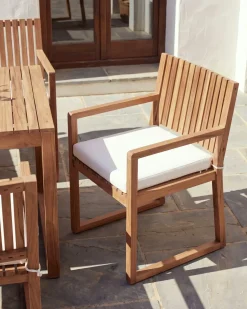 Set di 8 sedie da giardino con cuscini SASSARI II PREMIUM Legno di acacia certificato Bianco sporco