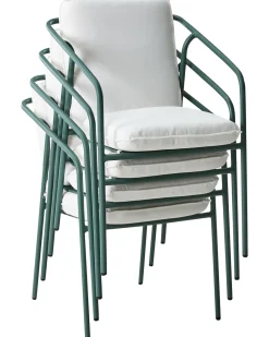 Set di 8 sedie da giardino con cuscini ASCIANO Metallo Verde